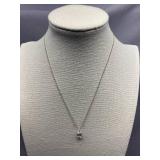 Sterling Silver 925 Necklace with Emerald-Cut Gem Pendant