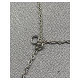 Sterling Silver 925 Heart Pearl Necklace Pendant Chain