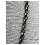 Vintage Style Brass Necklace with Blue Accent