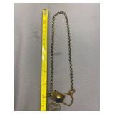 Vintage Style Brass Necklace with Blue Accent