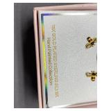 Gold Cake Bee Earrings 18K Gold Plate Sterling Silver 925