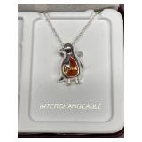 Sterling Silver 925 Penguin Necklace