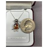 Sterling Silver 925 Penguin Necklace