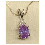 Sterling Silver 925 Pendant Necklace Cubic Zirconia