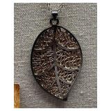 Sterling Silver 925 Leaf Pendant