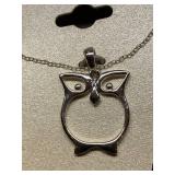 Sterling Silver 925 Owl Necklace
