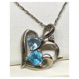Sterling Silver 925 Heart Pendant Necklace