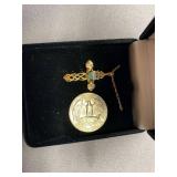 Emerald Diamond Cross Pendant Sterling Silver 925