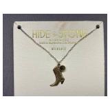 Hide & Stone Sterling Silver 925 Boot Charm Necklace