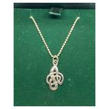 Carrick Art Celtic Sterlinig Silver 925 Pendant Necklace 18"