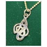 Carrick Art Celtic Sterlinig Silver 925 Pendant Necklace 18"