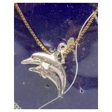 Sterling Silver 925 Dolphin Anklet 9"