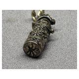 Sterling Silver 925 Floral Pill Box Pendant Necklace