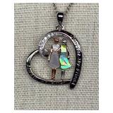 Sterling Silver 925 Sister Heart Pendant