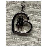 Sterling Silver 925 Sister Heart Pendant