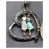 Sterling Silver 925 Sister Heart Pendant