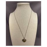 925 Sterling Silver Heart Gemstone Necklace