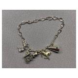 Vintage Sterling Silver 925 Charm Bracelet