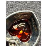 925 Sterling Silver Heart Garnet Necklace