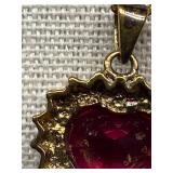 Heart-Shaped Red Pendant Sterling Silver 925 Necklace