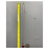 Heart-Shaped Red Pendant Sterling Silver 925 Necklace