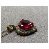 Heart-Shaped Red Pendant Sterling Silver 925 Necklace