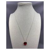Red Heart Sterling Silver 925 Pendant Necklace