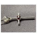 Sterling Silver 925 Necklace Lot with Cross & Coin Charms