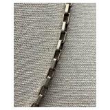 Sterling Silver Box Link Necklace 925