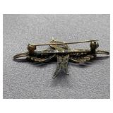 Vintage Filigree Sterling Silver 800 Bird Brooch