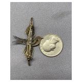 Vintage Filigree Sterling Silver 800 Bird Brooch