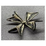 Vintage Maltese Sterling Silver 800 Cross Brooch