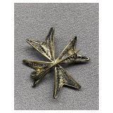 Vintage Maltese Sterling Silver 800 Cross Brooch