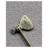 Vintage Signed Sterling 925 Silver Axe Tomahawk Pin