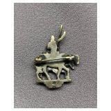 Vintage Sterling Silver 925 Donkey Rider Pin with Intricate Design