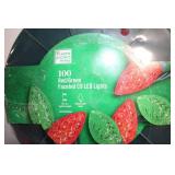 100 Red/Green Faceted C9 LED Holiday Lights