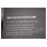 Box of 30 Bright White Ceramic Wall Tile Trim - 2x6 Inch Bullnose