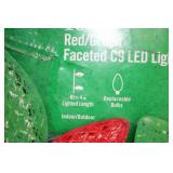 65 ft Red and Green Faceted C9 LED Christmas Lights