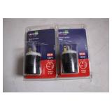 Set of 2 Leviton 20A 125V Black & White Plugs