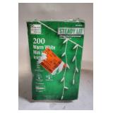 200 Warm White Mini Icicle Lights String - 17 Ft