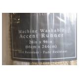Machine Washable Skid Resistant Accent Runner 26in x 96in