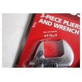 Husky 3-Piece Pliers and Wrench Set with Adjustable Wrench, Slip Joint Pliers, and Groove Joint Pliers