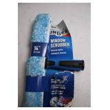 Unger Professional 14" Window Scrubber with Blue Microfiber Sleeve