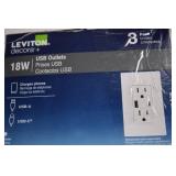 Leviton Decora 3-Pack USB Outlets 18W Unused