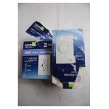 Leviton Decora 2-Pack Outlets and Dimmer White