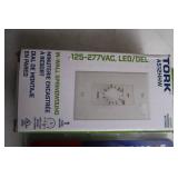 Leviton 20A 125V Plug with Tork 125-277VAC In-Wall Springwound Timer