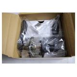 Unopened Black Door Handle Set with Locking Mechanism