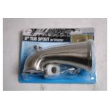 6-inch Tub Spout with Diverter, Brushed Nickel Finish