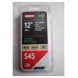 Oregon Chainsaw Chain 12" S45 Low Kickback for Craftsman, Echo, Kobalt, McCulloch, Poulan
