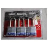 Set of 3 Master Lock Padlocks with Keys